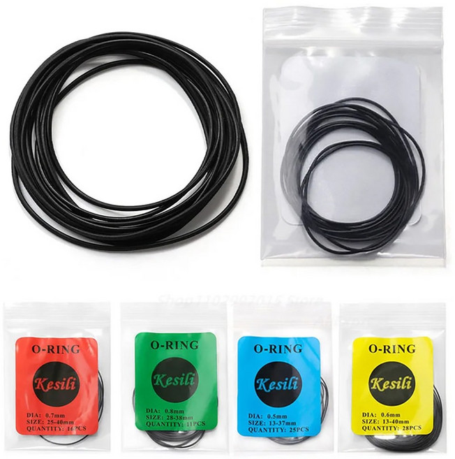 손목시계 오링 0.5mm-0.8mm 4종 80개 세트 직경범위 13-40mm 방수 O링 수리 교체