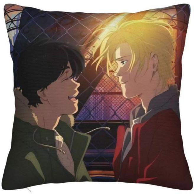 장식용 베개 커버 바나나 피쉬 애니메이션 제품 홈 멀티 사이즈