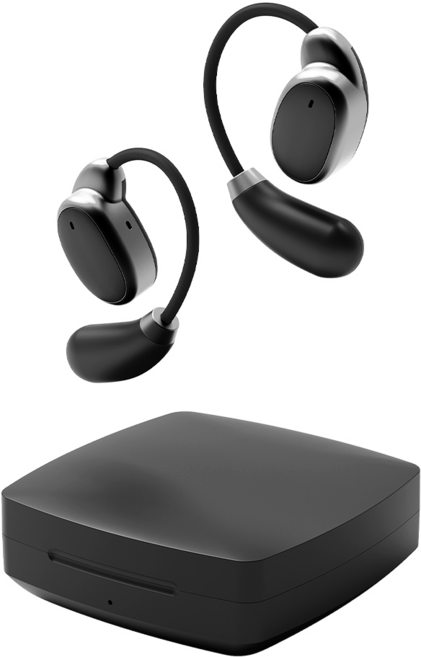 삼성 갤럭시 A135/A12/A13/A14/A15/A16 오픈핏 OWS 오픈형 웨어러블 귀걸이형 무선 블루투스 이어폰, 블랙