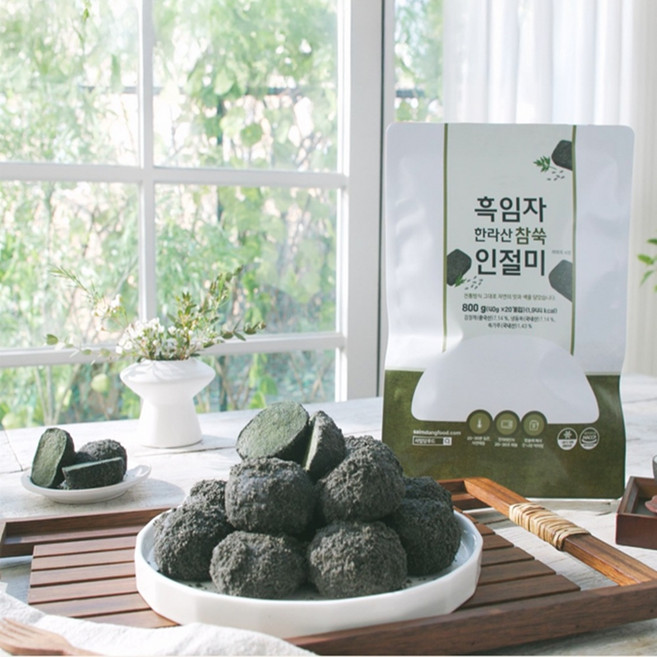 [씨엔쇼핑_TV홈쇼핑] 흑임자 한라산 참쑥 인절미, 2kg, 1개