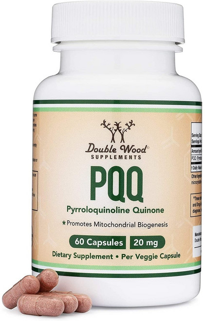더블우드 PQQ 20mg 60캡슐 피롤로퀴놀린 퀴논, 2개, 60정