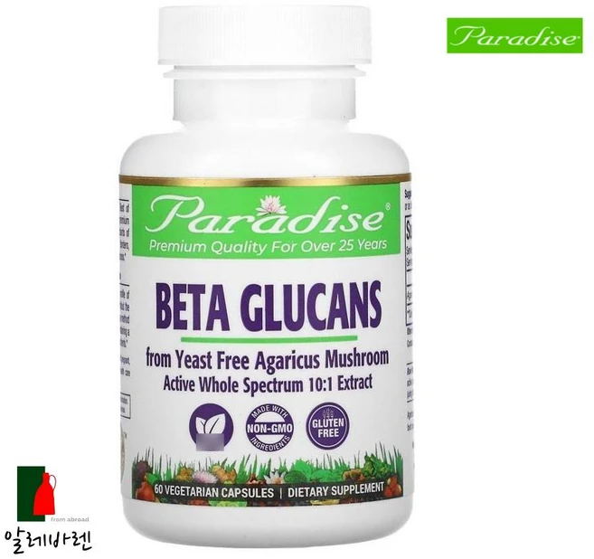 Paradise Herbs Beta Glucans 베타글루칸 60정, 1개 - 쿠팡