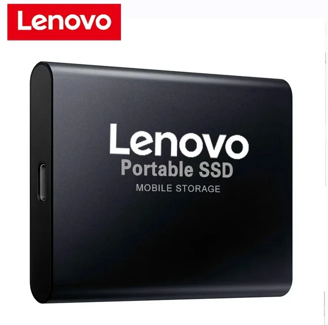 레노버 외장 하드 드라이브 휴대용 SSD 16TB 솔리드 스테이트 USB 3.0 타입 C 디스크 고속 Mac용, 01 Black