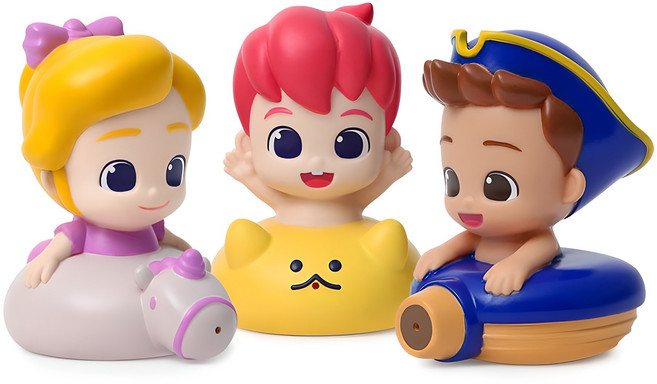 핑크퐁 베베핀 물총 목욕놀이완구 3종 세트, 혼합색상, 1세트