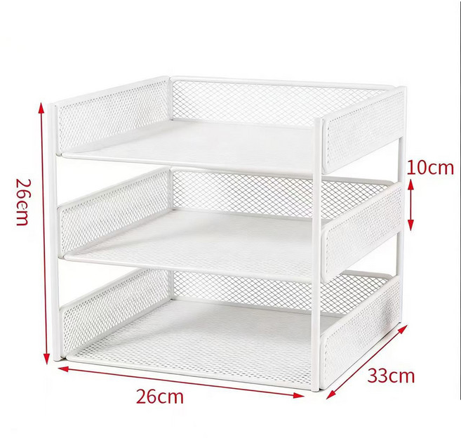 책상 서류 정리 트레이 대용량 A4 파일 서리 정리함 사무실 자료 수납함 YCY, 3단, 화이트