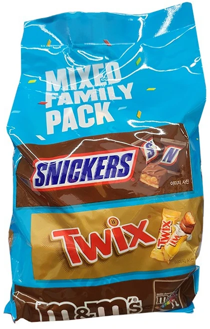 마즈 스니커즈 트윅스 엠앤엠즈 패밀리팩 미니사이즈 초콜릿, 1kg, 1개 - 쿠팡