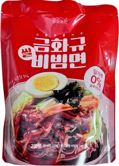 간편한 쌀국수 비빔면 하능농원 식물성콜라겐 쌀비빔면 1팩 (2인분), 1개, 300g