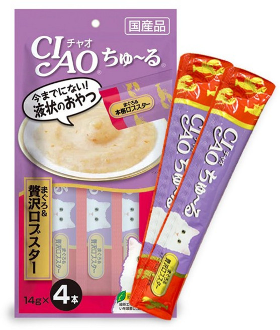 챠오츄르 고양이 짜먹는 간식, 혼합맛(참치/랍스터), 56g, 1개