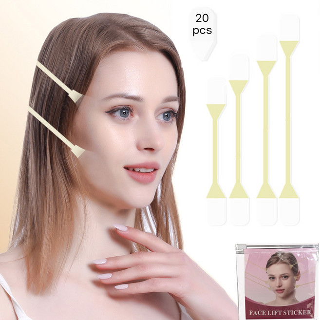 다회용 얼굴 강력 리프팅 밴드 테이프 주름 패치 브이라인 땡기미 리필패치 20개포함