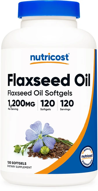 뉴트리코스트 플랙시드 오일 1200mg 아마씨유 소프트젤 120정, 1개 - 쿠팡