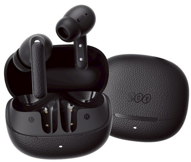 QCY 無線藍牙耳機 45dB 主動降噪 6麥抗風噪 0.068秒低延遲, 深灰色, HT15