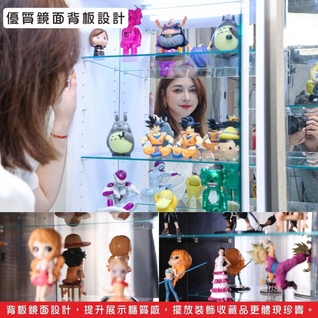 BuyJM 四層低甲醛強化玻璃展示櫃, 單買鏡面背板(不含櫃子)