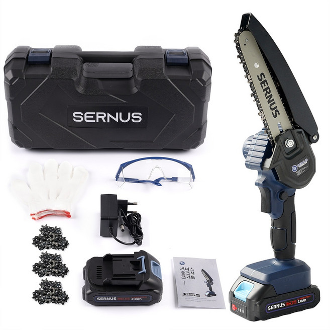 써너스 고출력 충전식 무선 전기톱 소형 미니, 본품 + 배터리2개이상, 1세트
