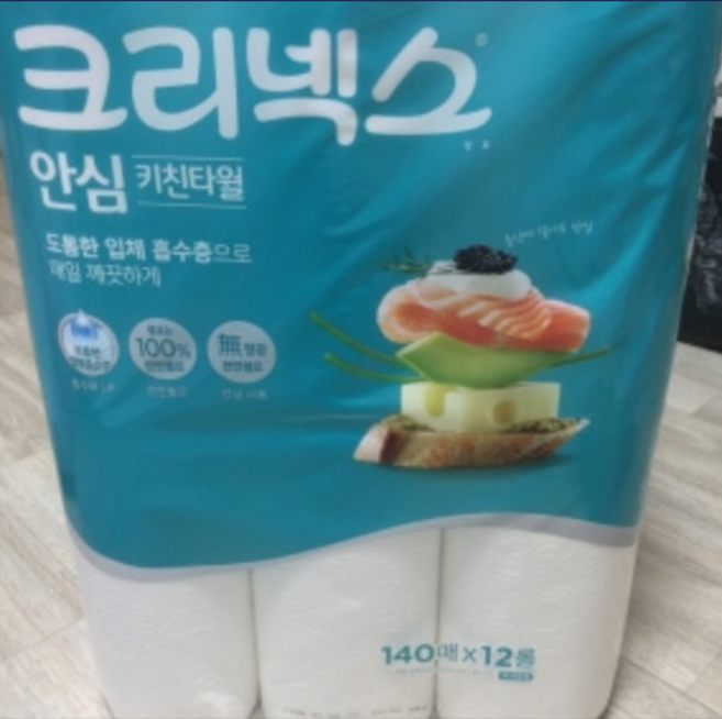 크리넥스 안심 키친타월 140매 12입 x 1팩, 12개입, 1개