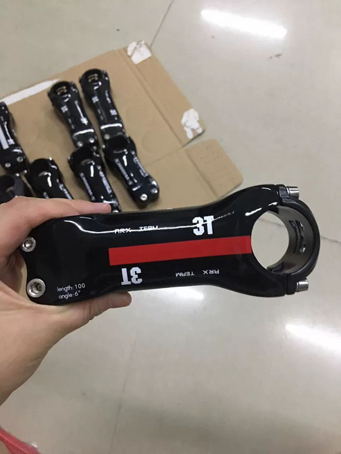 번치바 카본 핸들바 드롭바 초경량 400mm, 1개, 3T 레드 라벨 스템