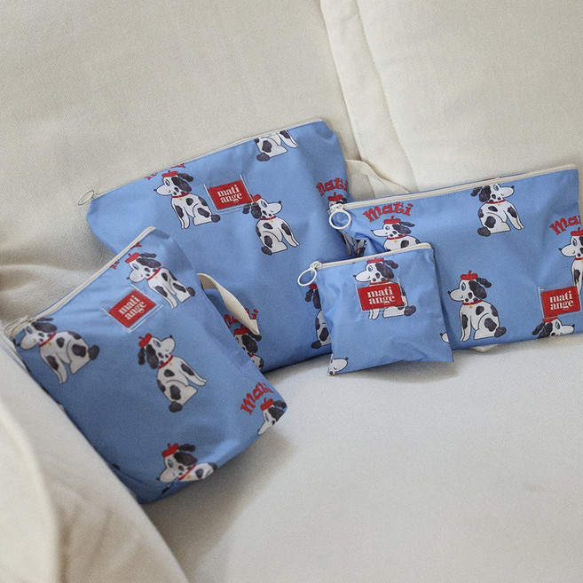 마티앙쥬 어린이집 방수 파우치 양치컵 식판 기저귀 유치원 준비물 가방, 블루 달마시안