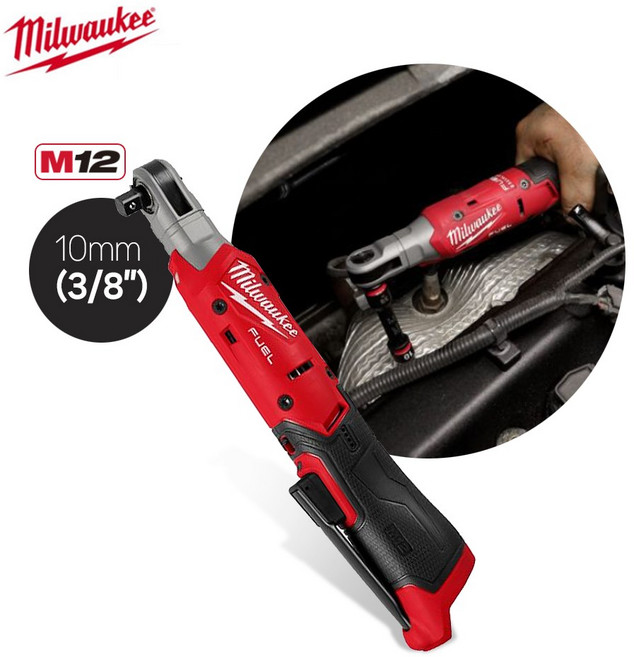 밀워키 충전 라쳇 베어툴 몸체만 12V 10mm (3/8인치) M12 FIR38G2-0B0 라쳇드라이버 자동차정비, 1개