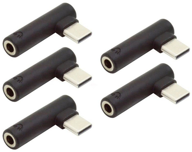 CY USB C에서 3.5mm 어댑터 DC 이어폰 AUX 여성에서 3. 타입 C 남성 헤드폰 5Pcs세트, 1_USB-C to AUX