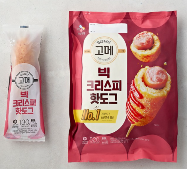 고메 빅크리스피 핫도그, 520g, 1개