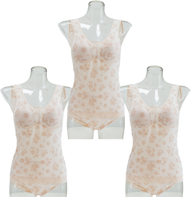 라비앙 인견 플라워 노와이어 몰드 빅사이즈 브라런닝 여름속옷 2+1
