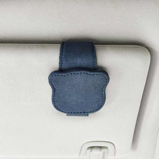 자석 차량용 선바이저 안경걸이 곰돌이 선글라스 거치대, 1개, 블루