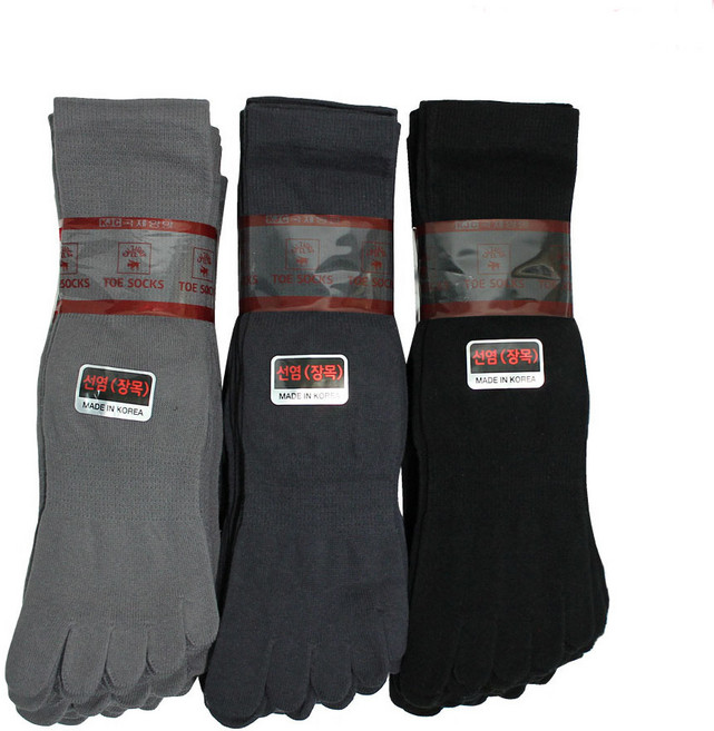 KJC 국산 발가락양말 10켤레 남성용 장목 단목