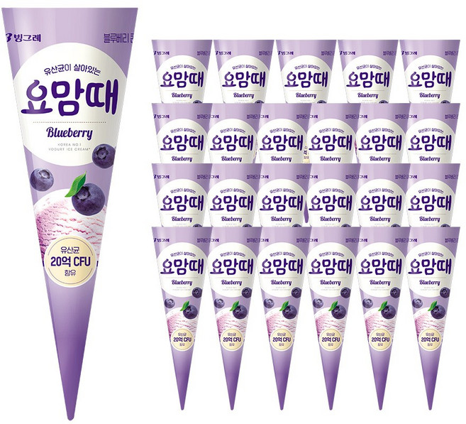 빙그레 요맘때콘 블루베리, 24개, 150ml