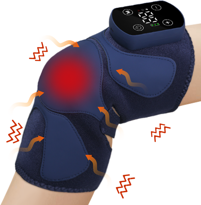 nimin 무릎 마사지기 무릎 찜질기 진동 안마 편안한 레드 라이트 온열 기능 보호대 좌우겸용, 네이비