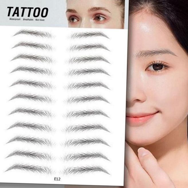눈썹 타투 스티커 워터프루프 반영구 지속력 눈썹 문신 스티커 헤나 붙이는 그리기 그리는 자연 연장 패치