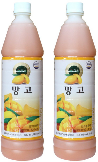 청솔 망고 음료베이스 835ml / 과일원액, 2개