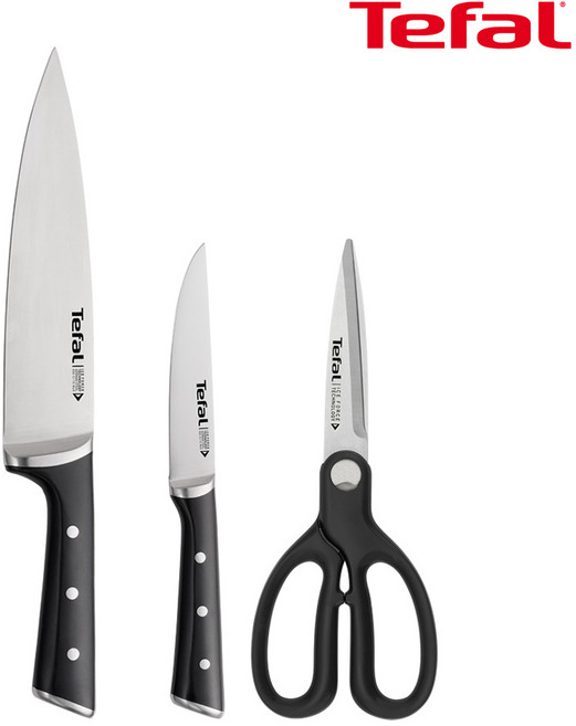 테팔 아이스 포스 식도 20cm + 과도 11cm + 주방가위 세트, 1세트, 식도 + 과도 + 주방가위