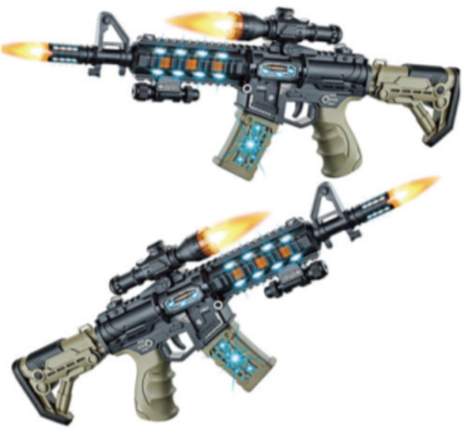 자동소총 장난감총 불빛 LED총, 1개