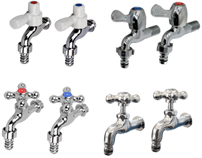 국산 커플링수도꼭지 욕실 베란다 부동전 원스톱 십자 일자, 1개