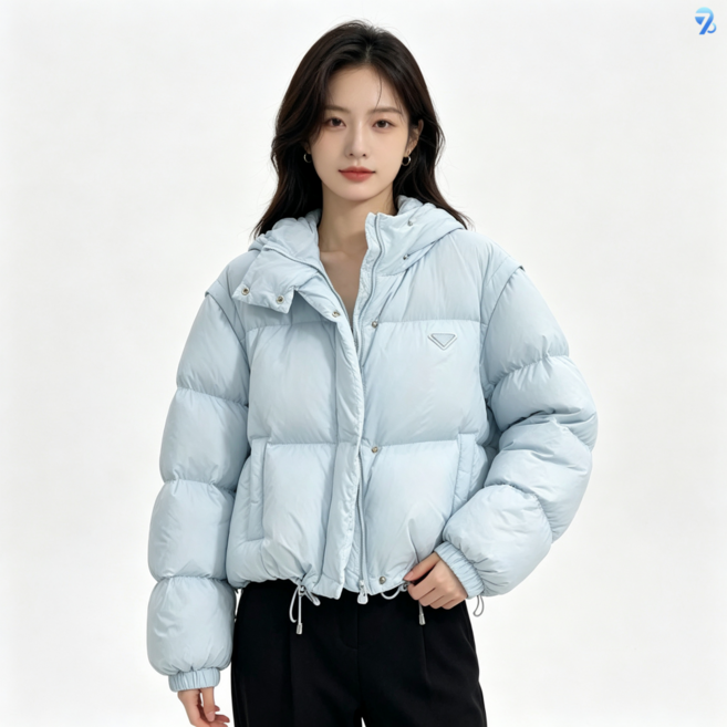 8위 - 708090 여성용 후드 크롭 숏패딩 자켓