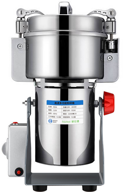 Felsted 不鏽鋼超細研磨機 搖擺式高速粉碎機 開蓋斷電 定時磨粉, 110V/800克