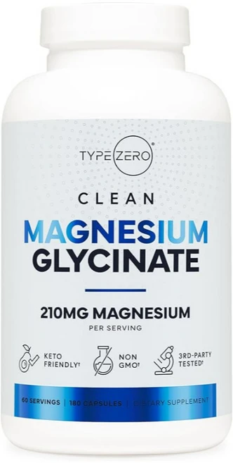 마그네슘 글리시네이트 TypeZero Clean 210mg 캡슐, 1개, 180정 - 쿠팡