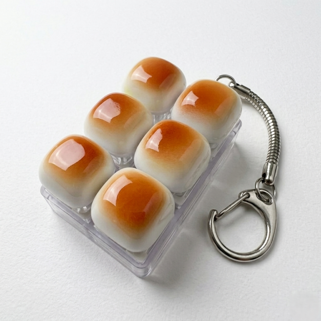 식빵 키캡키링 키보드키링 클리커 딸깍이, 식스팩 식빵, 1개