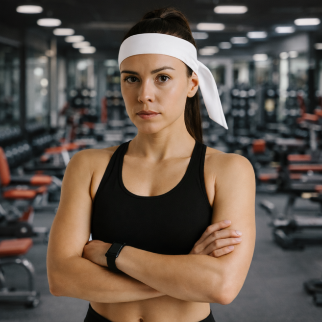 LNK 땀흘림방지 머리띠 스포츠 러닝, 1개, 화이트