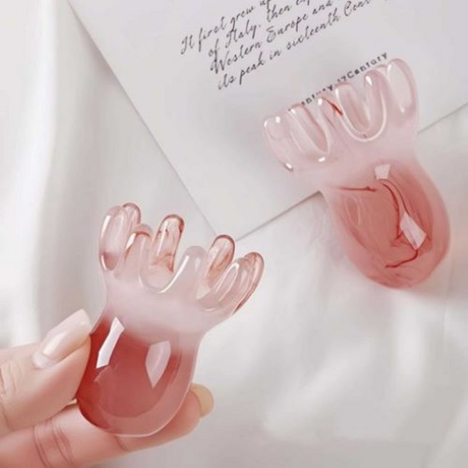 온더라이즈 시원한 두피마사지 문어괄사, 핑크+핑크, 2개