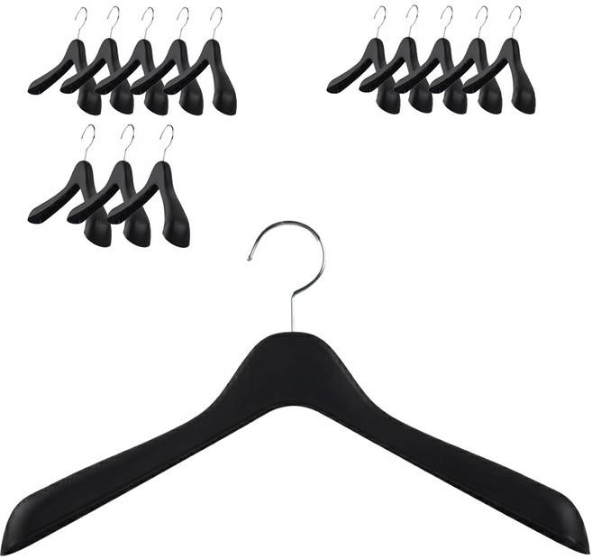 반디 어깨뿔방지 두꺼운 여성용 자켓옷걸이, 검정, 14개