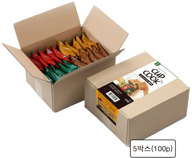 컵쿡에브리데이 멀티팩 4가지맛 _여행 유학 캠핑 필수템 5초 완성 국산 재료 프리미엄 동결건조 블럭국, 5개, 480g