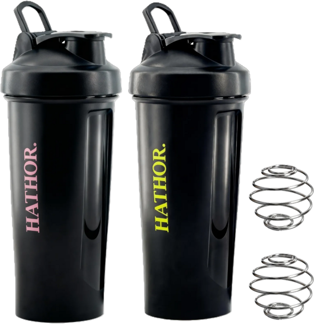 하토르 프리미엄 곡면구조 쉐이커 보틀, 2개, 800ml, 블랙(로즈골드+라임옐로우)