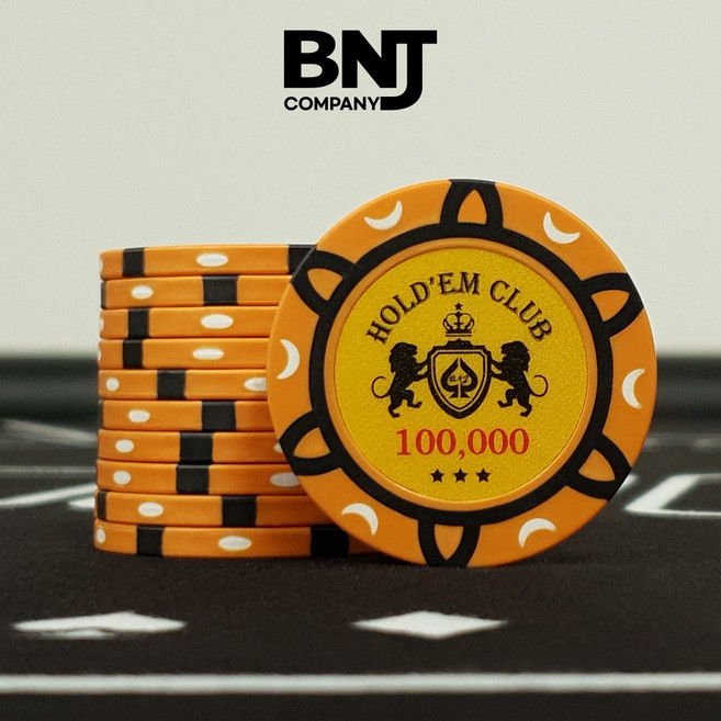 달칩 사자 숫자칩 고급 카지노칩 게임칩 포커칩 홀덤칩, 7.주황-10만, 1개