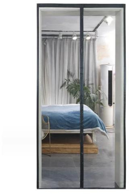 자석 방충망 현관 문 자동 모기차단 벌레차단 출입문 간편설치 커튼형 사용자 정의 크기 용 모기장 여름 보이지 않는 커튼 거실 발코니 자기 모기, 189)Grey Width 150cm