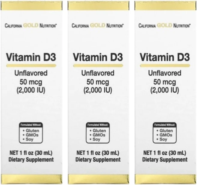 캘리포니아 골드 뉴트리션 CGN 비타민D3 무맛 2000IU 30ml 3팩 - 쿠팡