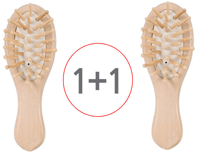 나무 쿠션빗 A타입 미니 브러쉬, 2개