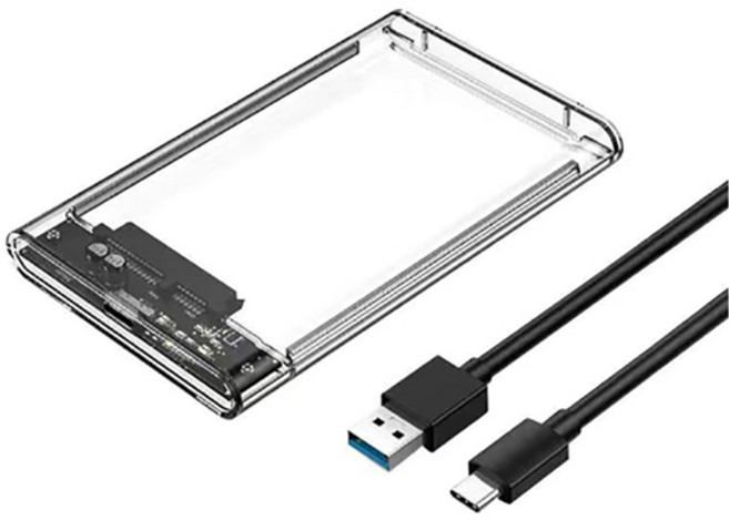 USB3.2 HDD 인클로저 2.5인치 SATA SSD 외장 하드 드라이브 케이스 지능형 디지털 디스플레이 5Gbps 클리어 하드 디스크 도구 없이 설치, 01 CHINA, 02 Ordinary Shell, 1개, [02] Ordinary Shell