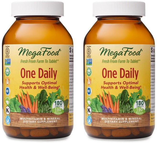 메가푸드 원 데일리 멀티비타민 & 미네랄 타블렛, 2개, 180정 - 쿠팡