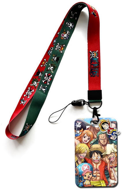 원피스 목걸이 스트랩 랜야드 일본 애니메이션 원피스 랜야드가 있는 카드 홀더, LN025-A+D