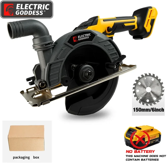 7 인치 무선 원형 톱 5000rpm 브러시리스 목공 톱 Dewalt 20V 배터리 핀 용 45도 절단 각도 조정, [02] Set B